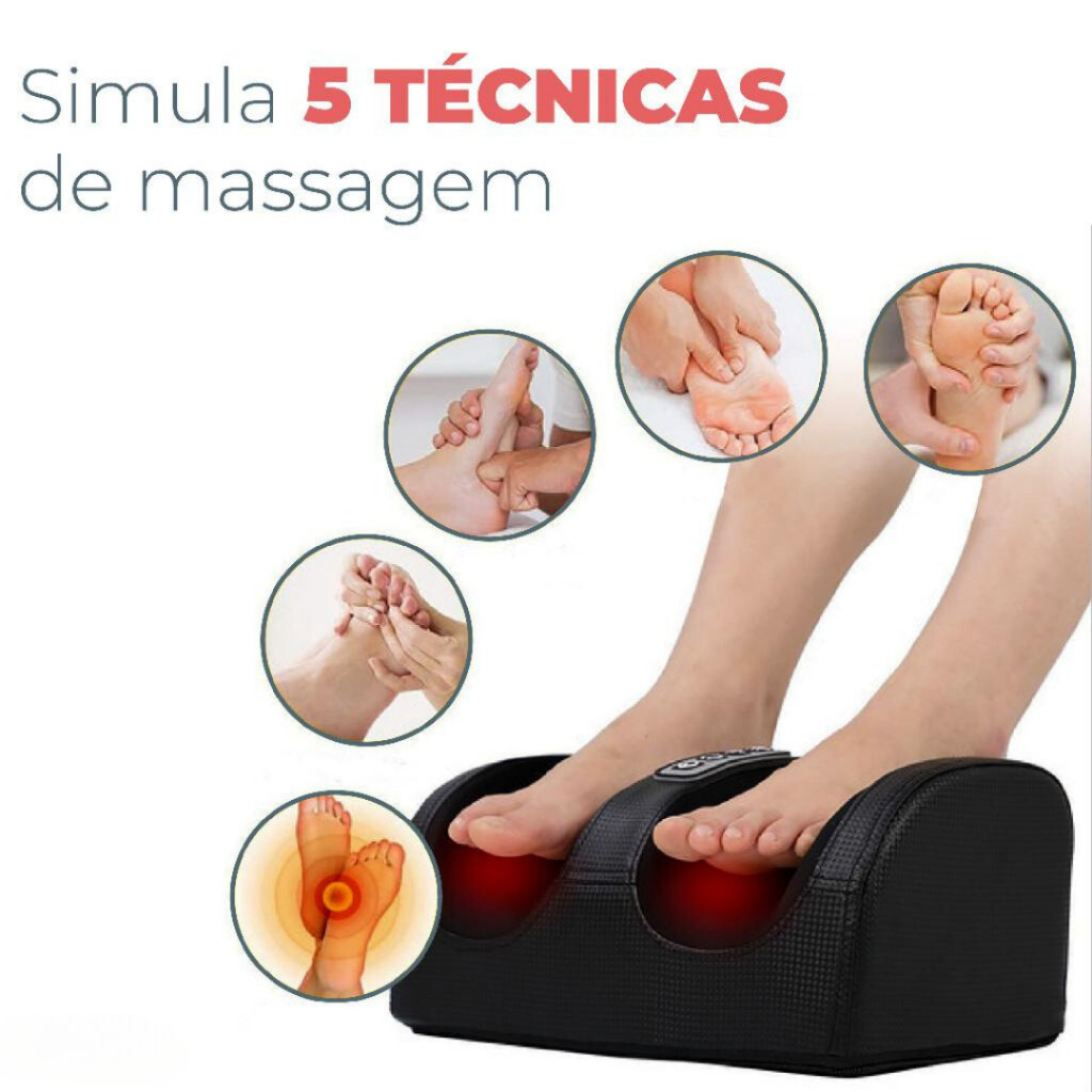 Massageador De Pés Relaxamento Com Aquecimento Shiatsu 110v/220v