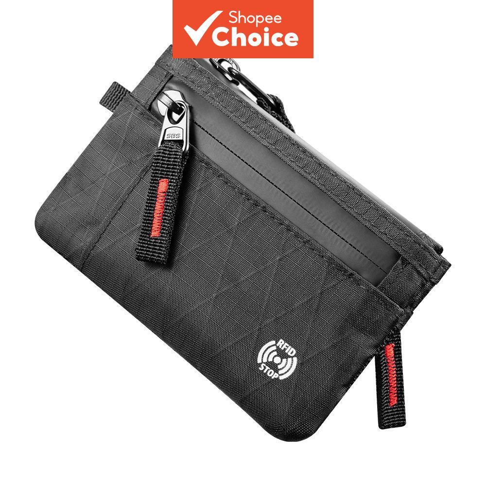 Carteira Ultrafina EDC RFID Para Homens À Prova D'água Com Bolso Moedas Zíper E Compartimentos Vários Cartões