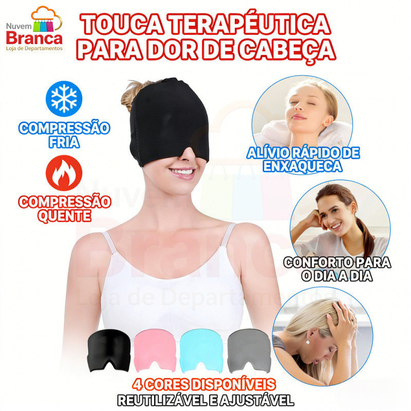 Touca Terapêutica para Dor de Cabeça e Enxaqueca | Compressão Quente e Frio