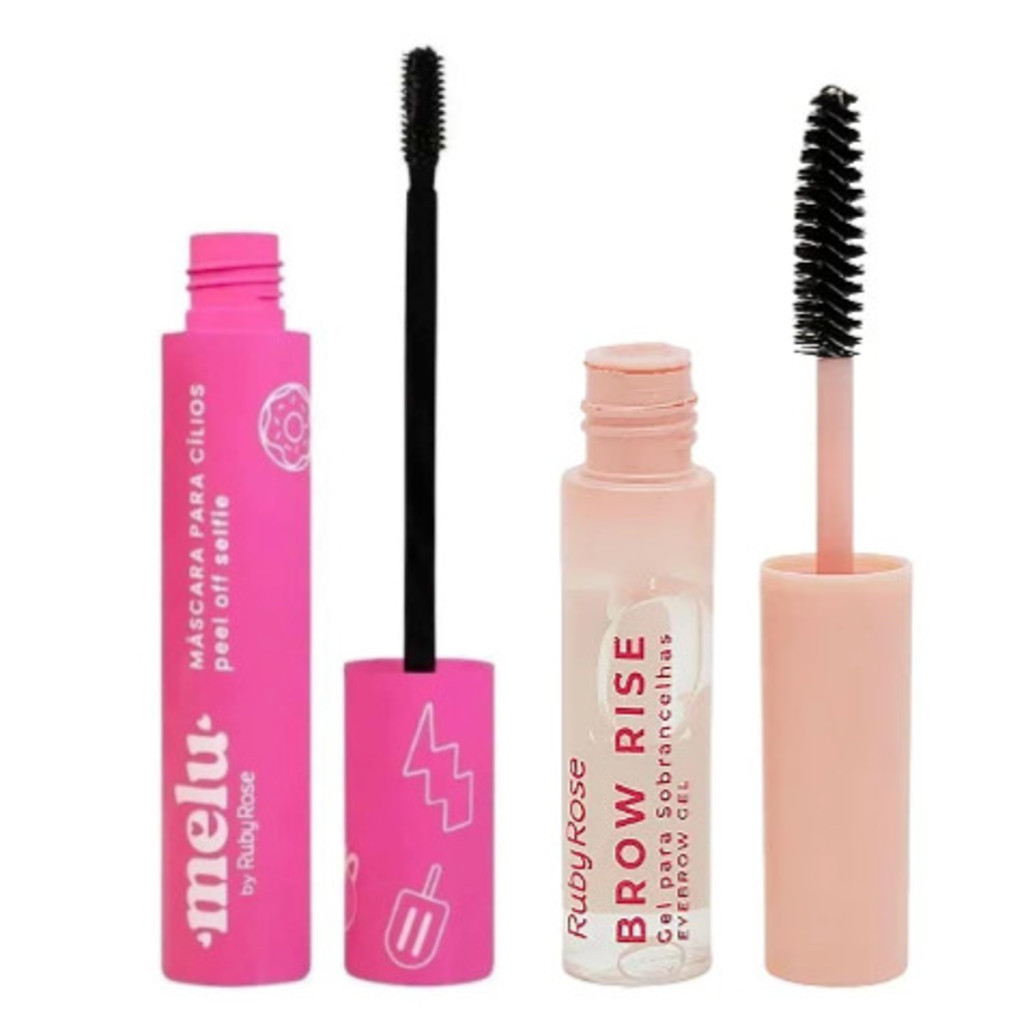 Kit Mascara De Cilios Melu Ruby Rose Rimel + Brow Rise Gel Para Sobrancelhas E2503 Ruby Rose