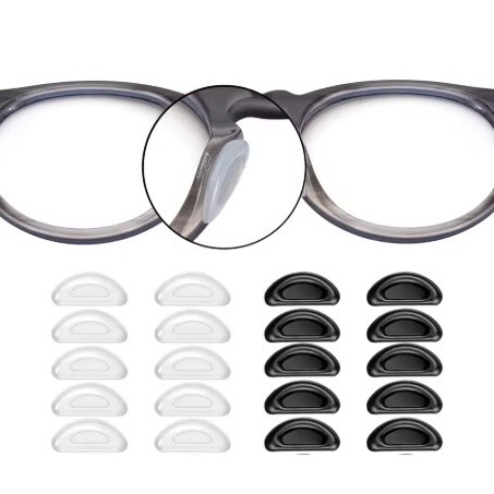 Almofada Nariz Óculos Silicone Adesiva Substituição Plaqueta Óculos De Grau E Sol Kit 10 Pares