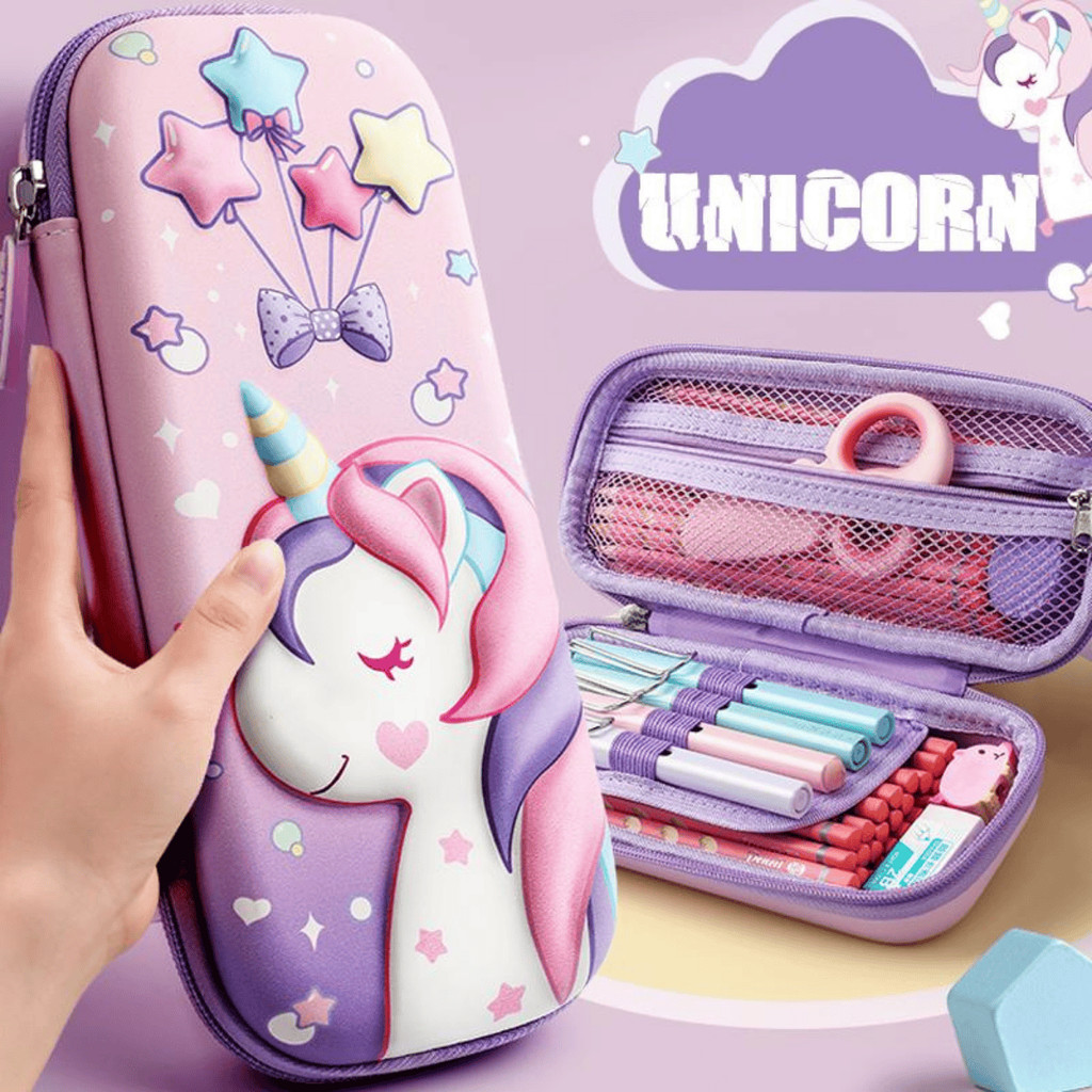 Estojo Infantil Estampa 3D Organizador para Lápis e Materiais Escolares menino e menina