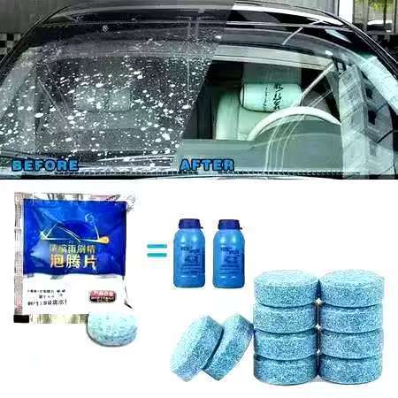 5/10 peças limpador de para-brisa de carro concentrado limpador de vidro comprimidos efervescentes sólidos