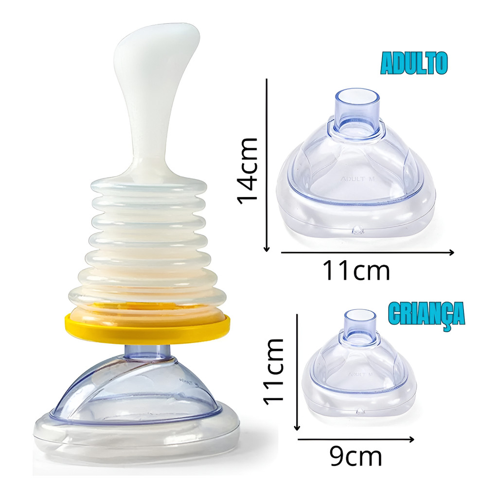 Desengasgador Manual Adulto Infantil Kit Primeiros Socorros.