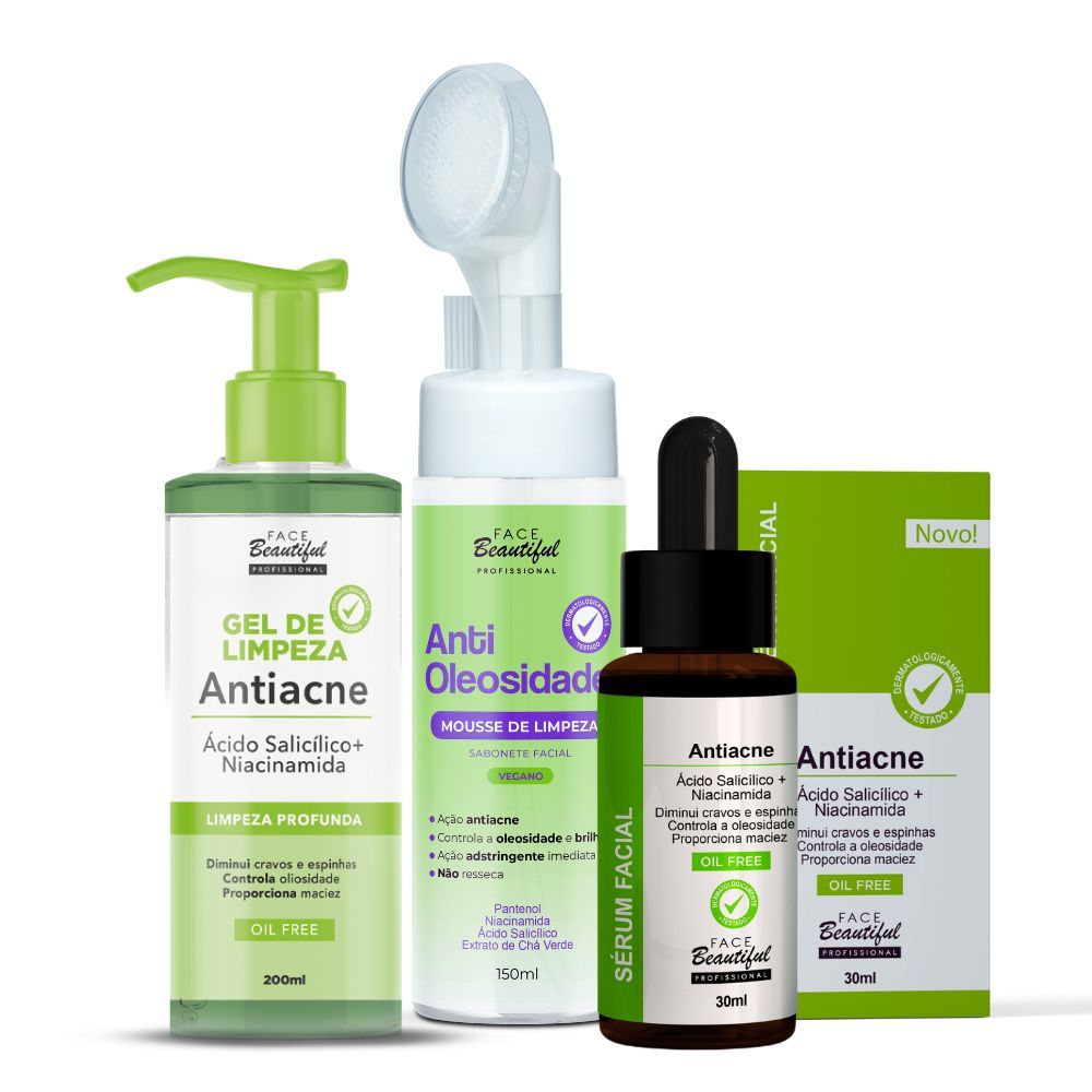 Kit Coleção Tratamento Intensivo E limpeza facial  Lovely & Face Beautiful - Antioliosidade