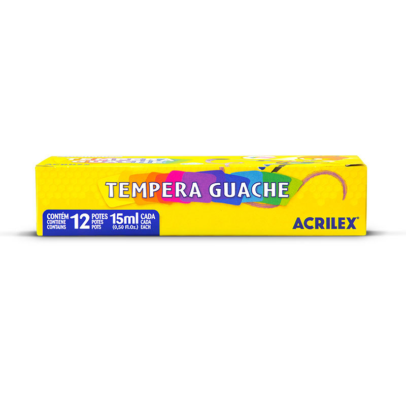 Tinta guache 12 cores 15ml 02012 Acrilex