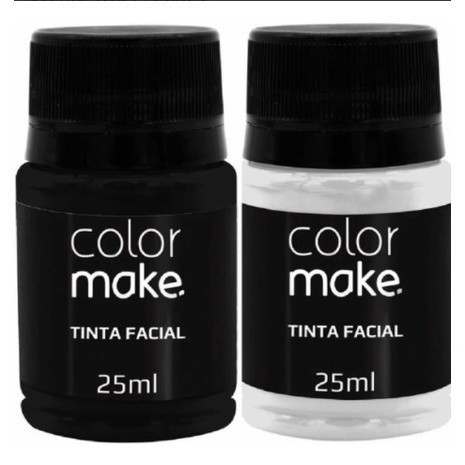 Kit Tinta Liquida  Colormake 25ml C/ 2 (preto/branco)