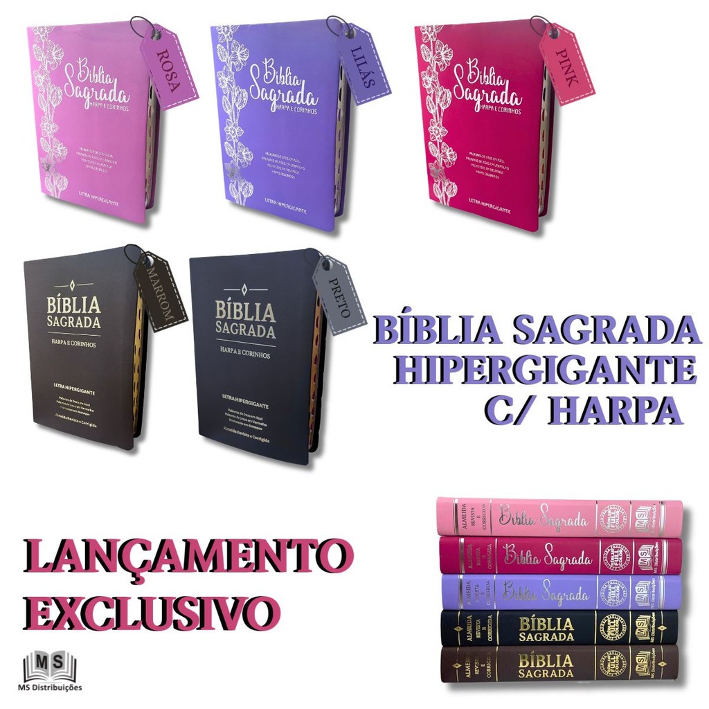 BIBLIA SAGRADA EVANGELICA LETRA HIPER GIGANTE ARC ALMEIDA PALAVRAS JESUS EM VERMELHO HARPA INDICE