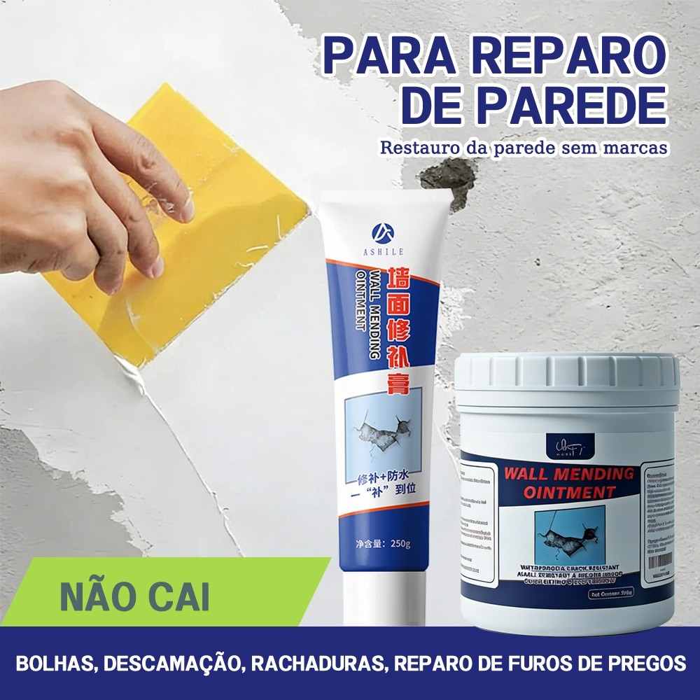 500g / 1kg pasta de reparação da parede, reparação da pele da parede, rachadura, queda, buraco+ Vem com a espátula