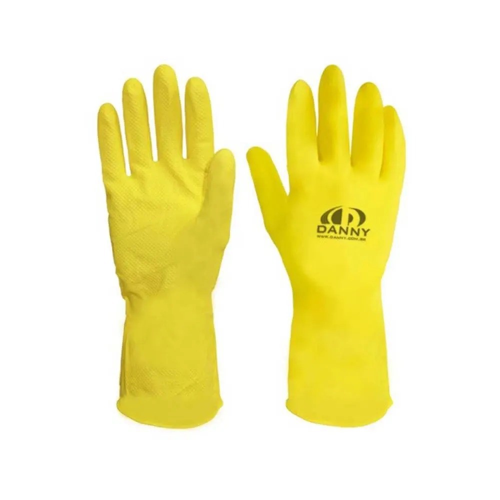 Luva de Proteção Látex Amarela Danny DA299 Confort Antiderrapante CA 15532