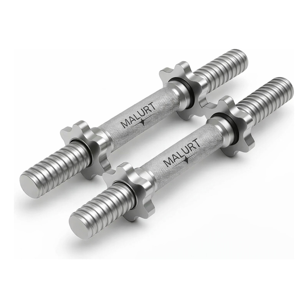 Par Barra Maciça 40cm Halteres Rosca Dumbell Treino Academia