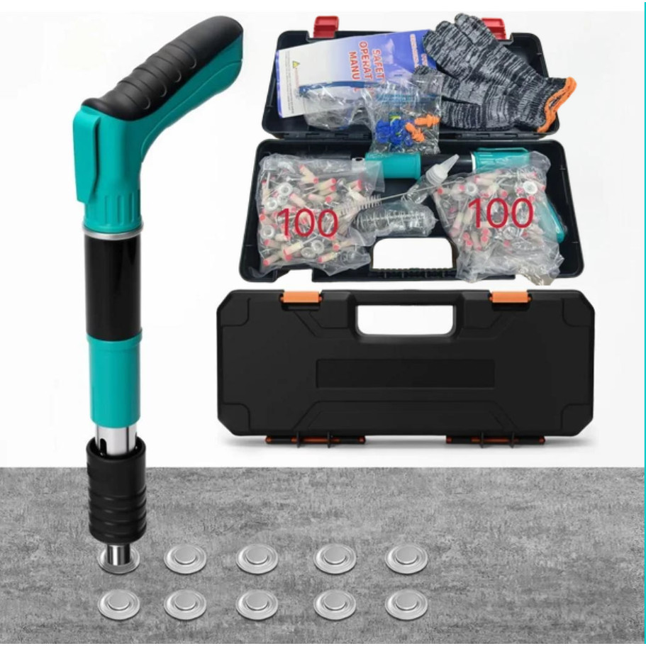 Kit Fixadora Finca Pino Pistola Profissional Ação + 100/200 pinos grátis 27mm Com Luva