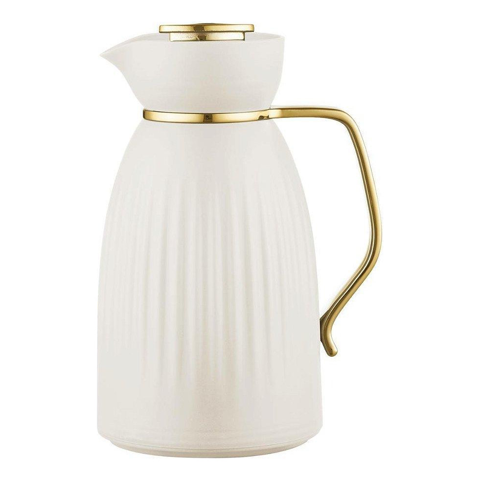 Garrafa Térmica Jade Bege E Dourado Click Tuut 1 Litro Com Design Sofisticado