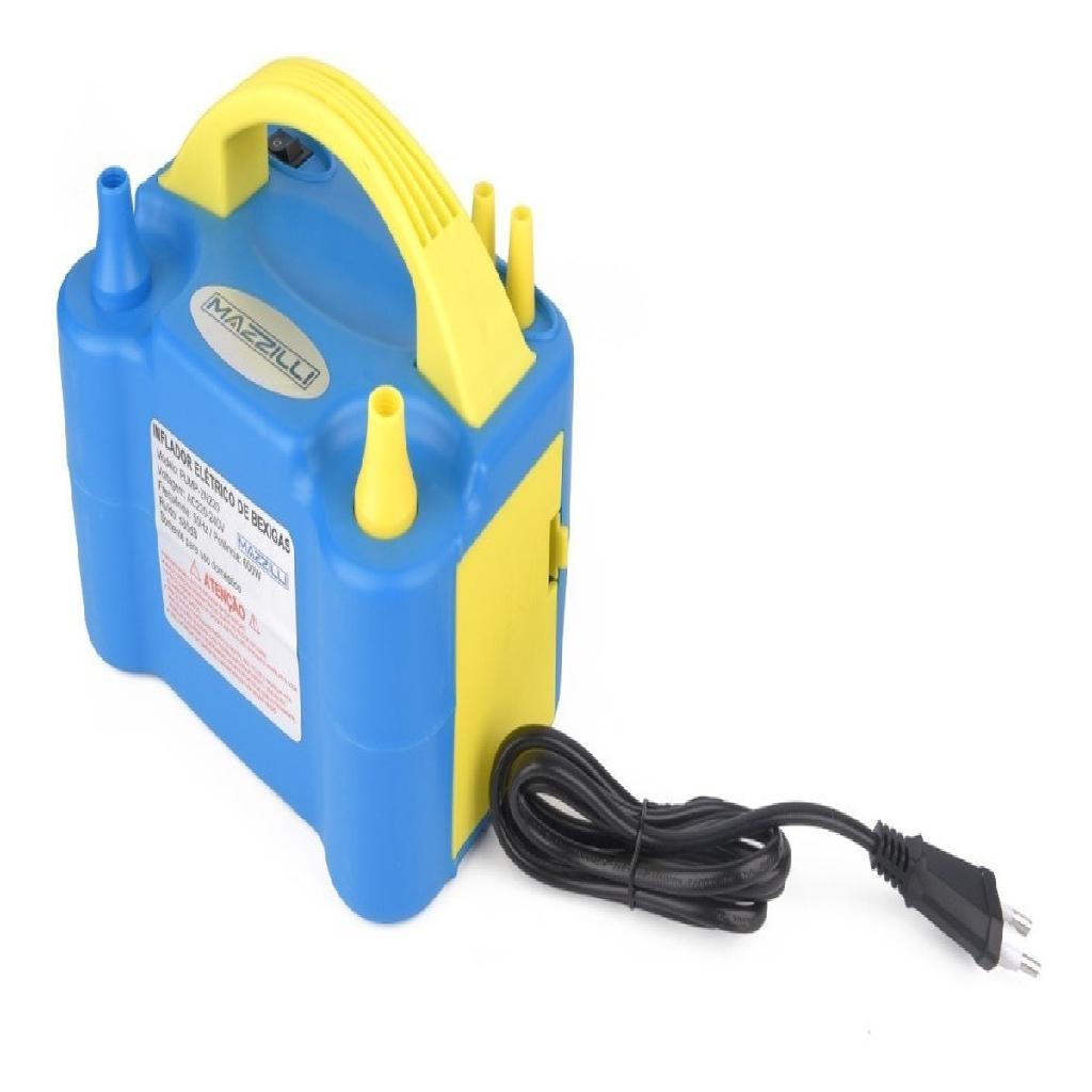 Inflador Elétrico 2 Bicos Balão Bexiga Azul 127V