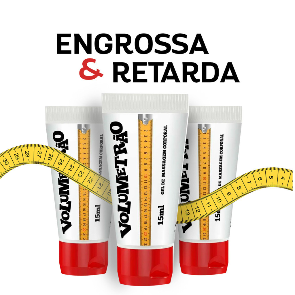 Gel Volumetrão Atrasa Ejaculação Aumenta o Pênis 15ml Grande e Grosso com Potência máxima