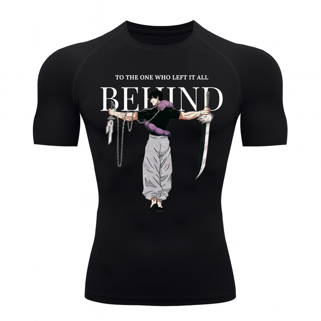 Camisa Compressão Proteção Uv 50+ Estampada Tecido Gelado Segunda Pele Manga Curta Jujutsu Kaisen Toji Zenin Behind
