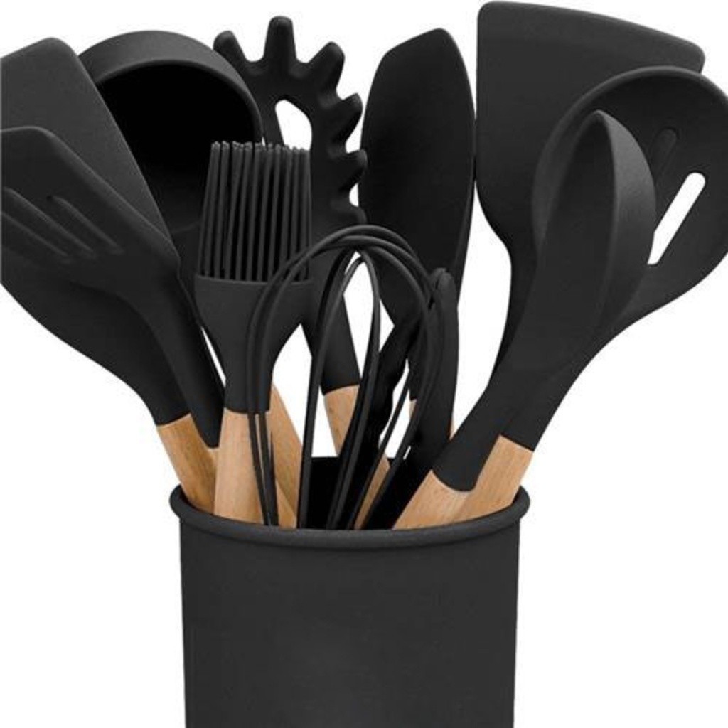 Jogo Completo de Utensílios de Cozinha de Silicone  Itens Essenciais para sua Casa KITC/12 Su