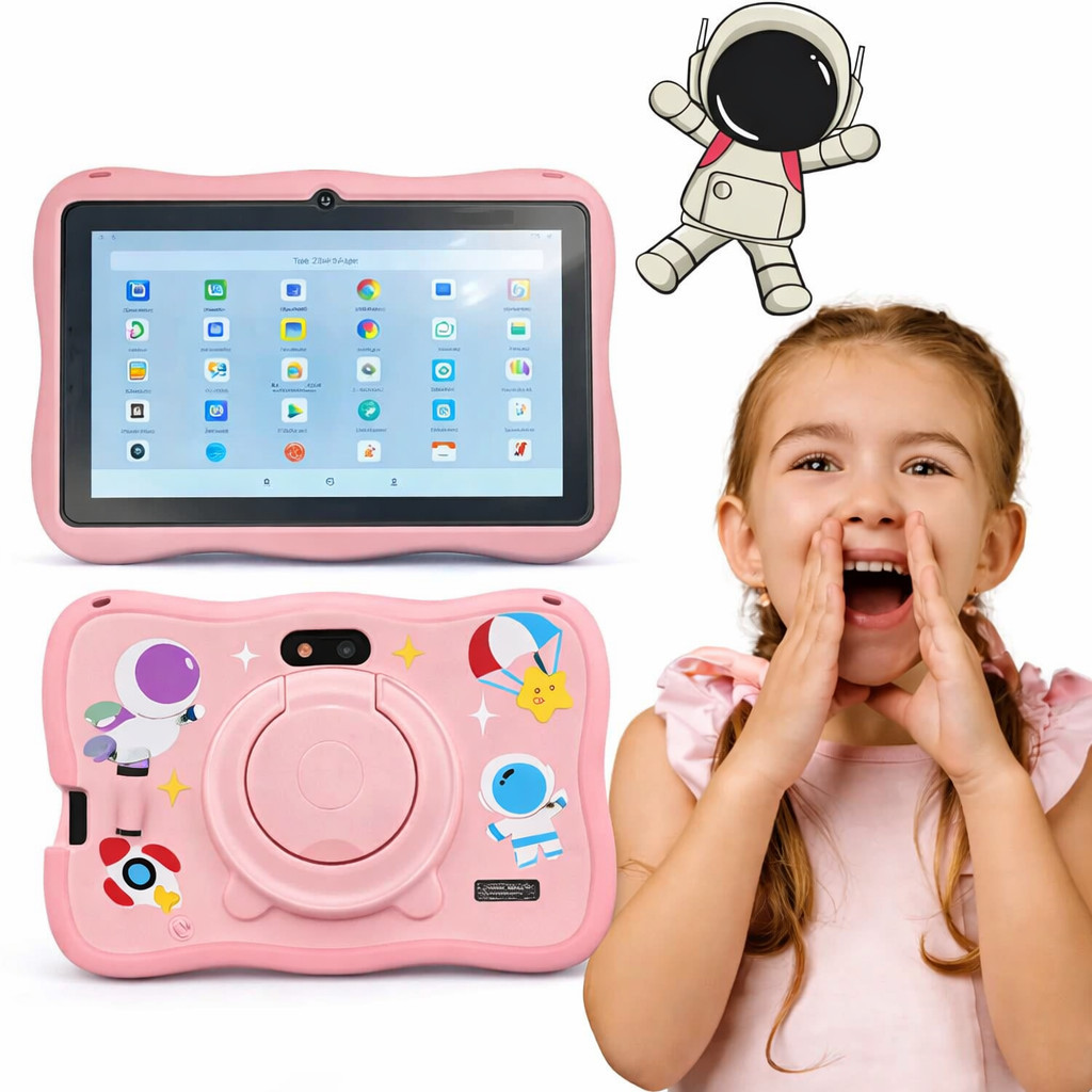 Tablet Educativo Infantil 7 Polegadas WiFi Tela IPS Tablet Criança com Capa Protetora