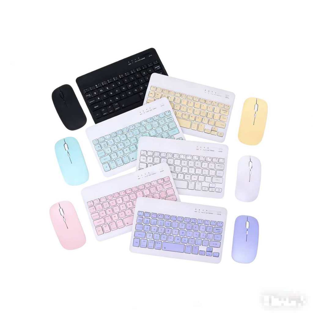 Kit Teclado E Mouse Ultra Slim Sem Fio Bluetooth 2,4Ghz Escritório do Estudante
