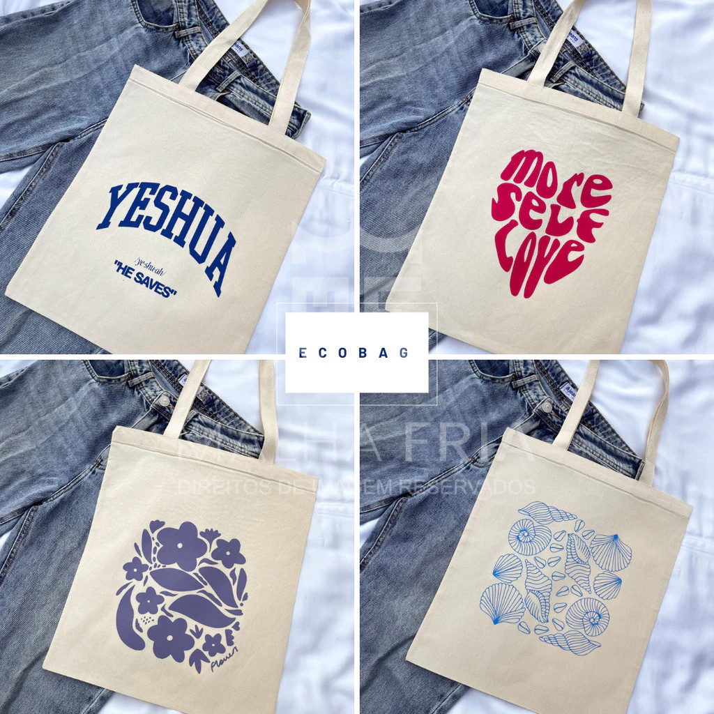 Ecobag Casual Bolsa Unissex Feminina Estilosa Ecologica Sarja Material Premium