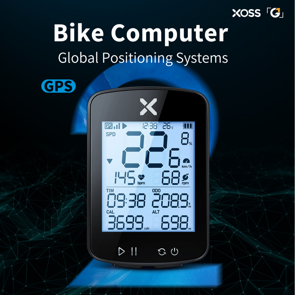 XOSS G+ G2 Plus GPS Wireless Code Watch: ANT+/Bluetooth Dual Mode Connection Speed Tracking Cycling