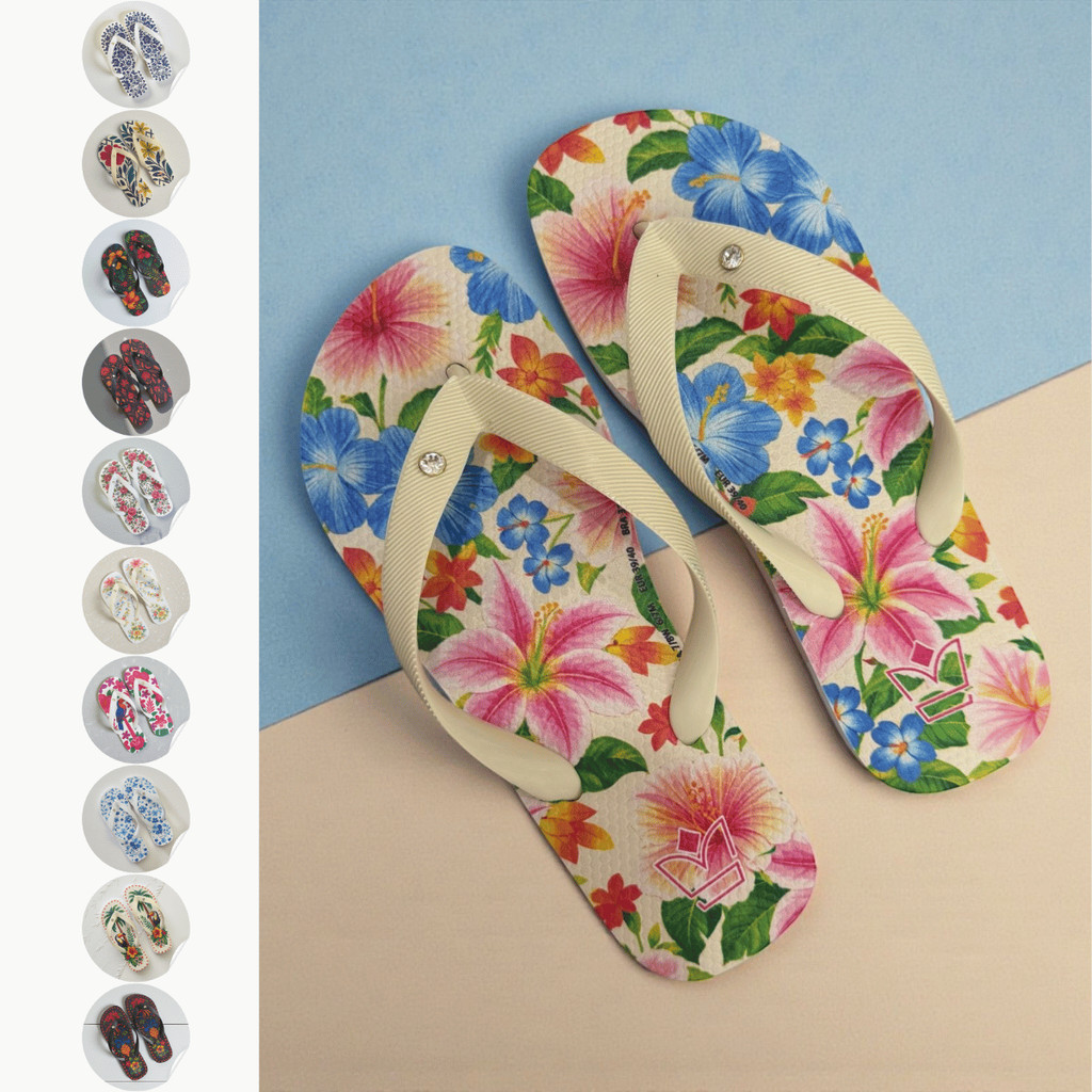 Chinelo Feminino Confortável Uso Interno Casa Havares Floral Lírio