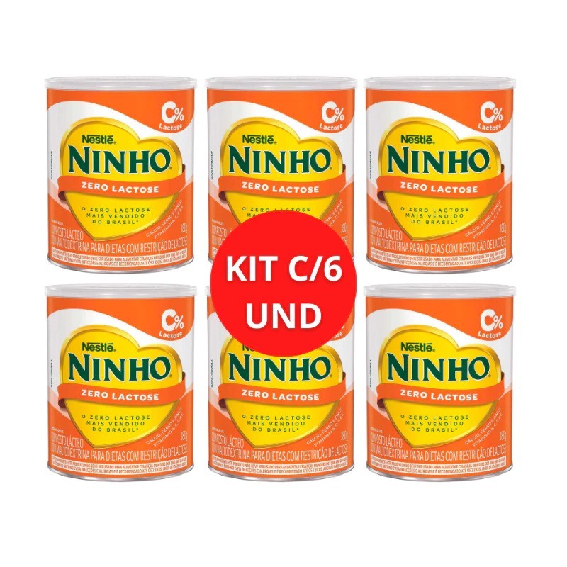 KIT C/ 6 LEITE NINHO ZERO LACTOSE 380G