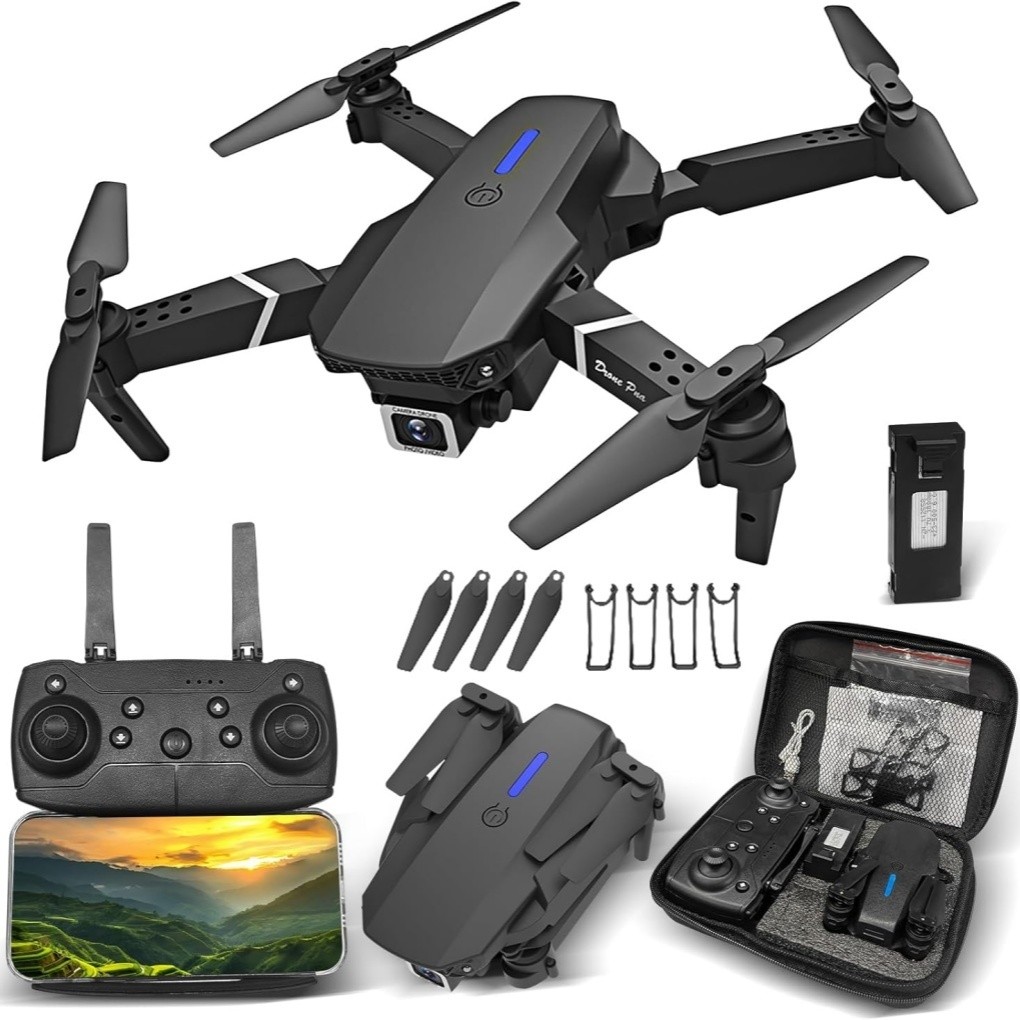 Drone Profissional E88 4K Wi-Fi Dobrável com Câmera HD Controle por App