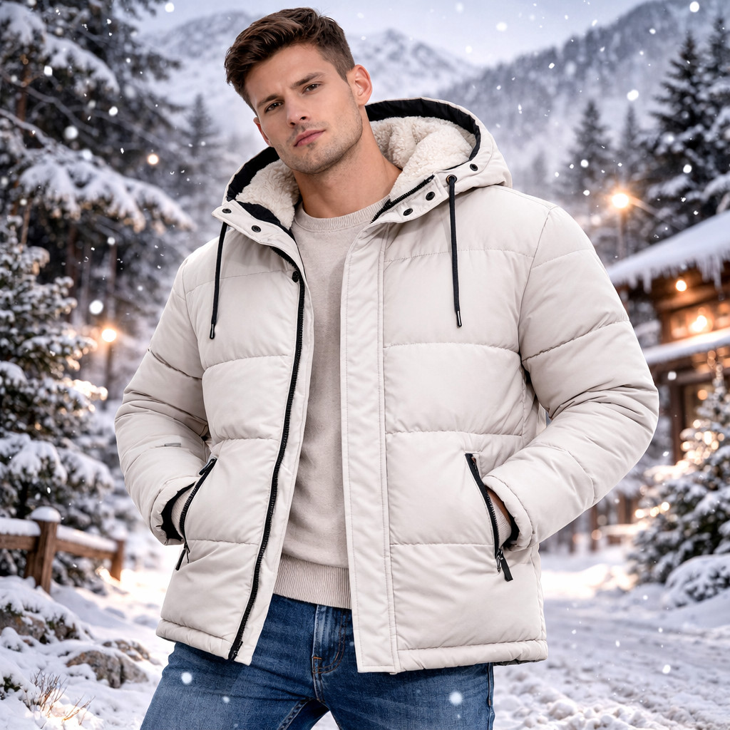 Casaco Masculino Grosso Bobojaco Peluciado Por Dentro Impermeável Inverno Neve Com Capuz Térmico Jaqueta Grossa Premium