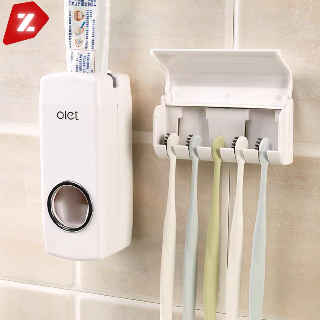 Dispenser de Creme Dental Pasta de Dente com Porta Escovas