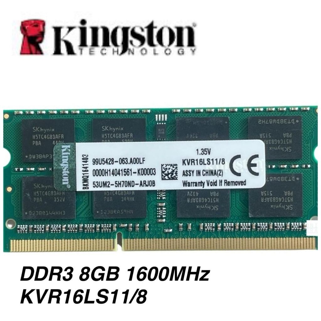 MEMÓRIA RAM  KINGSTON DDR3L 8G NOTEBOOK 1600MHZ KVR16LS11/8