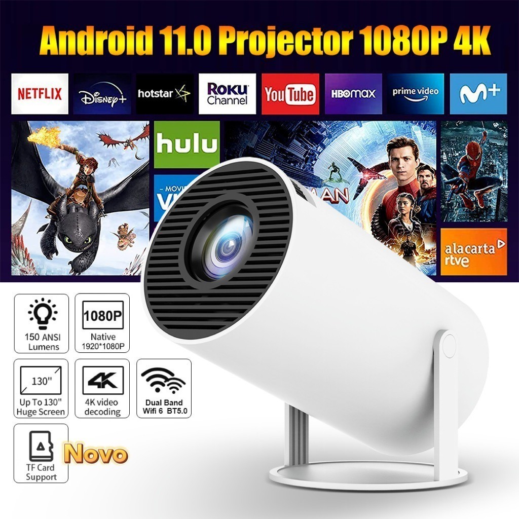 Projetor Smart HY300 Pro Magcubic | Android 11, Suporte 4K, 150 Pol, WiFi Dual-Band | Home Theater