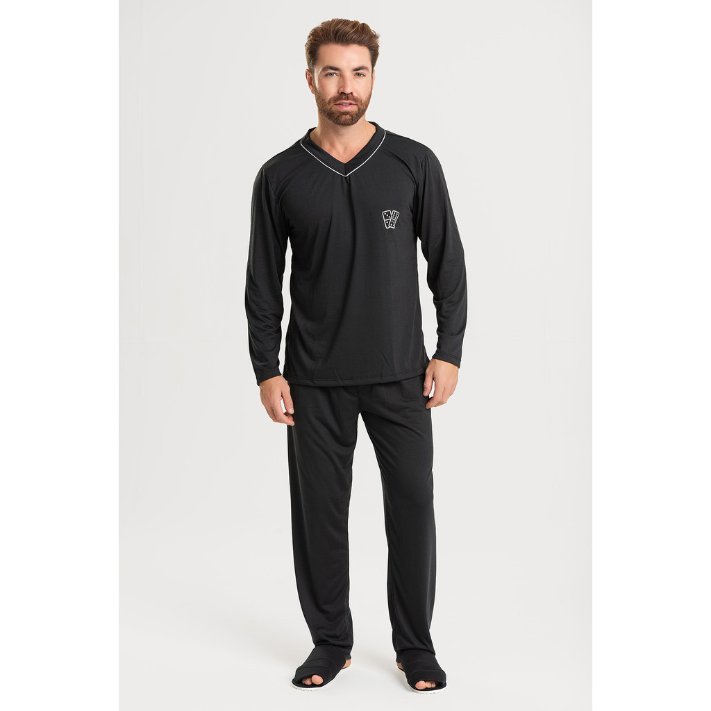 Pijama Longo Masculino Adulto - Roupa De Dormir