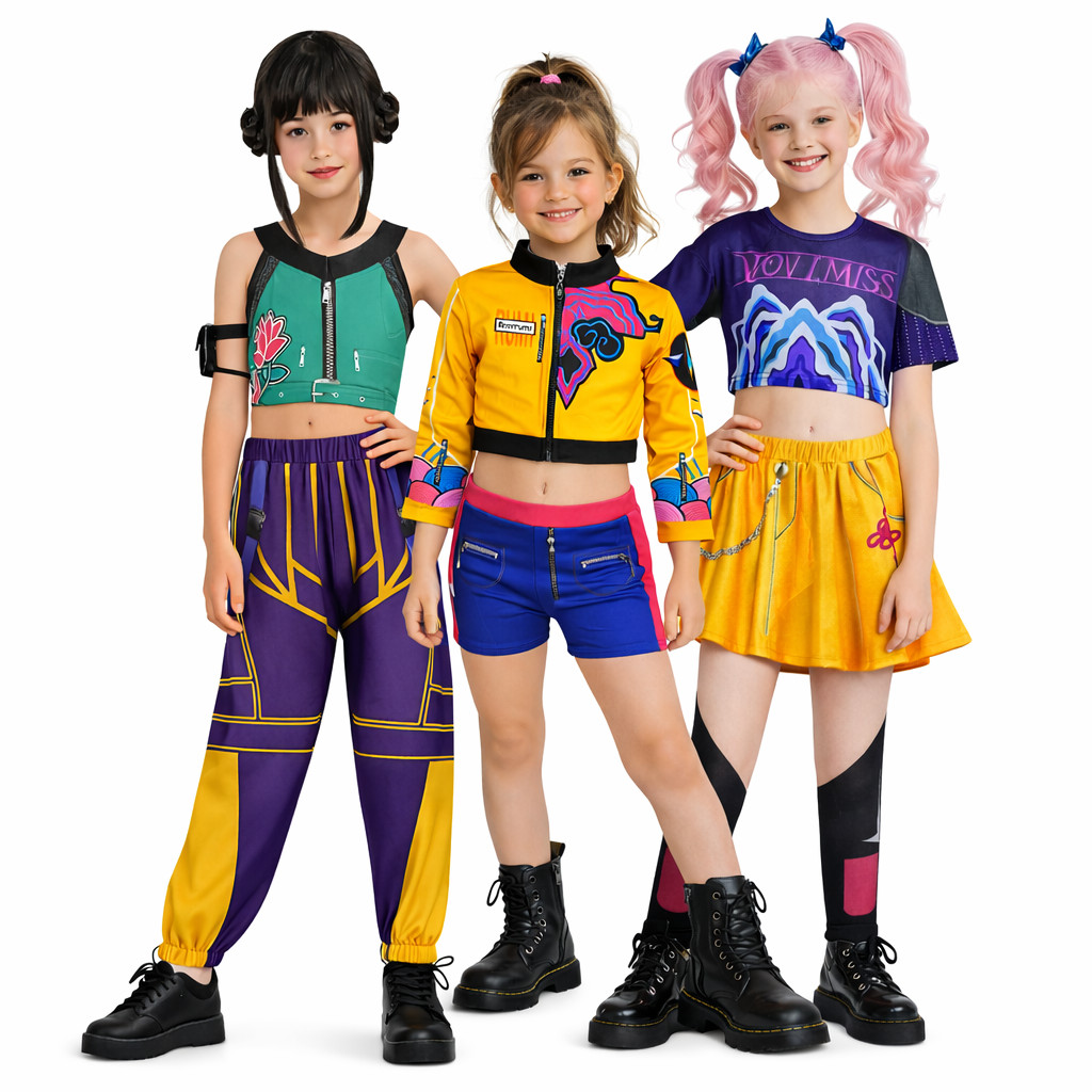 Fantasia Guerreiras Kpop Infantil Menina 3 Modelos Cosplay Festa POP