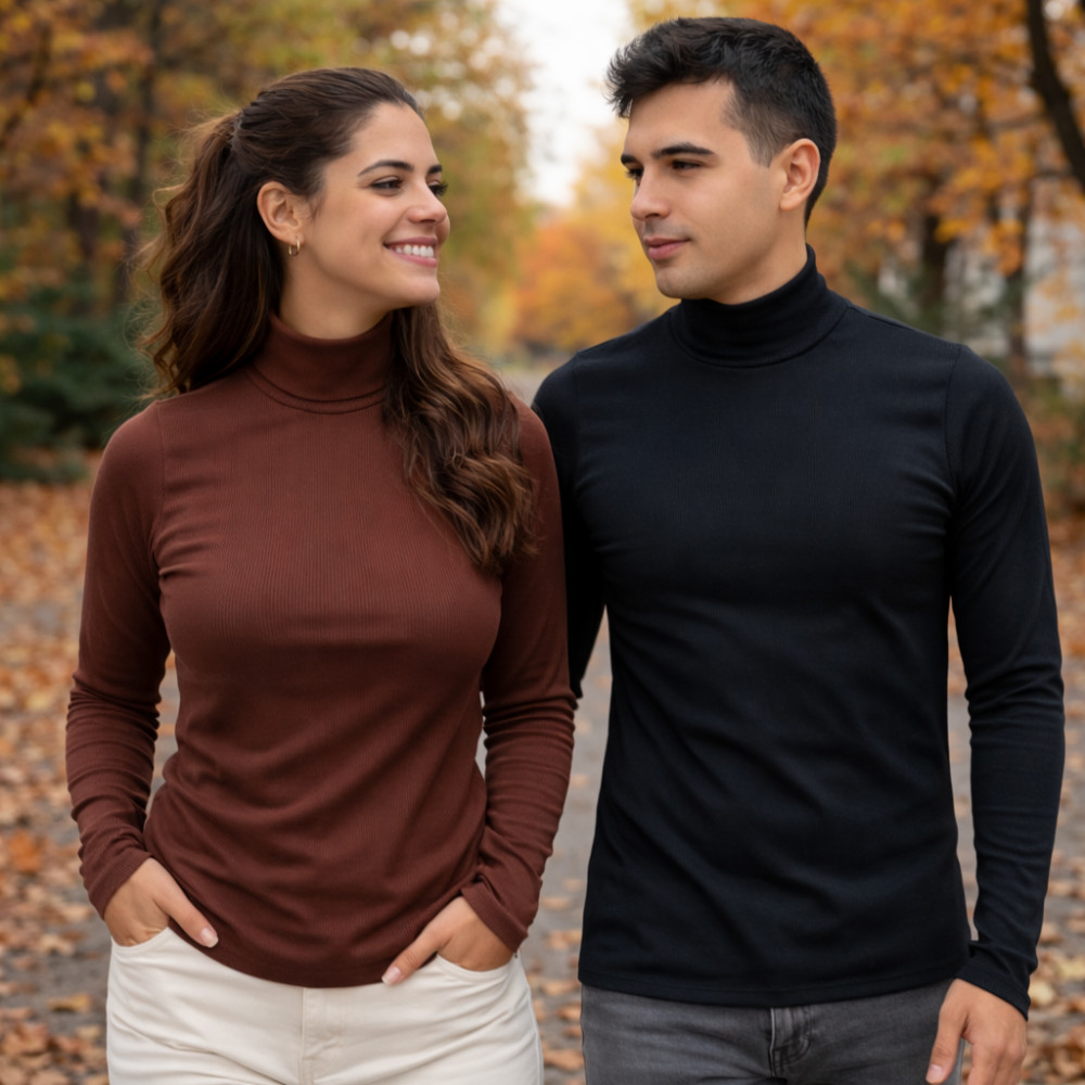 Blusa Térmica Cacharrel Unissex Adulto Peluciada Canelada Gola Alta Inverno 