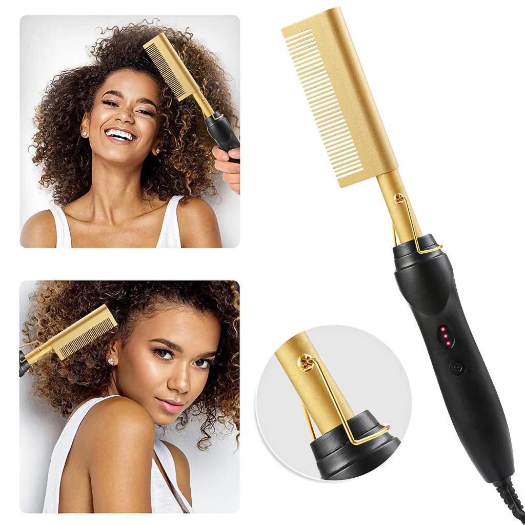Pente Elétrico Alisador Cabelo Aquecimento Multifuncional Chapinha Portátil Bivolt