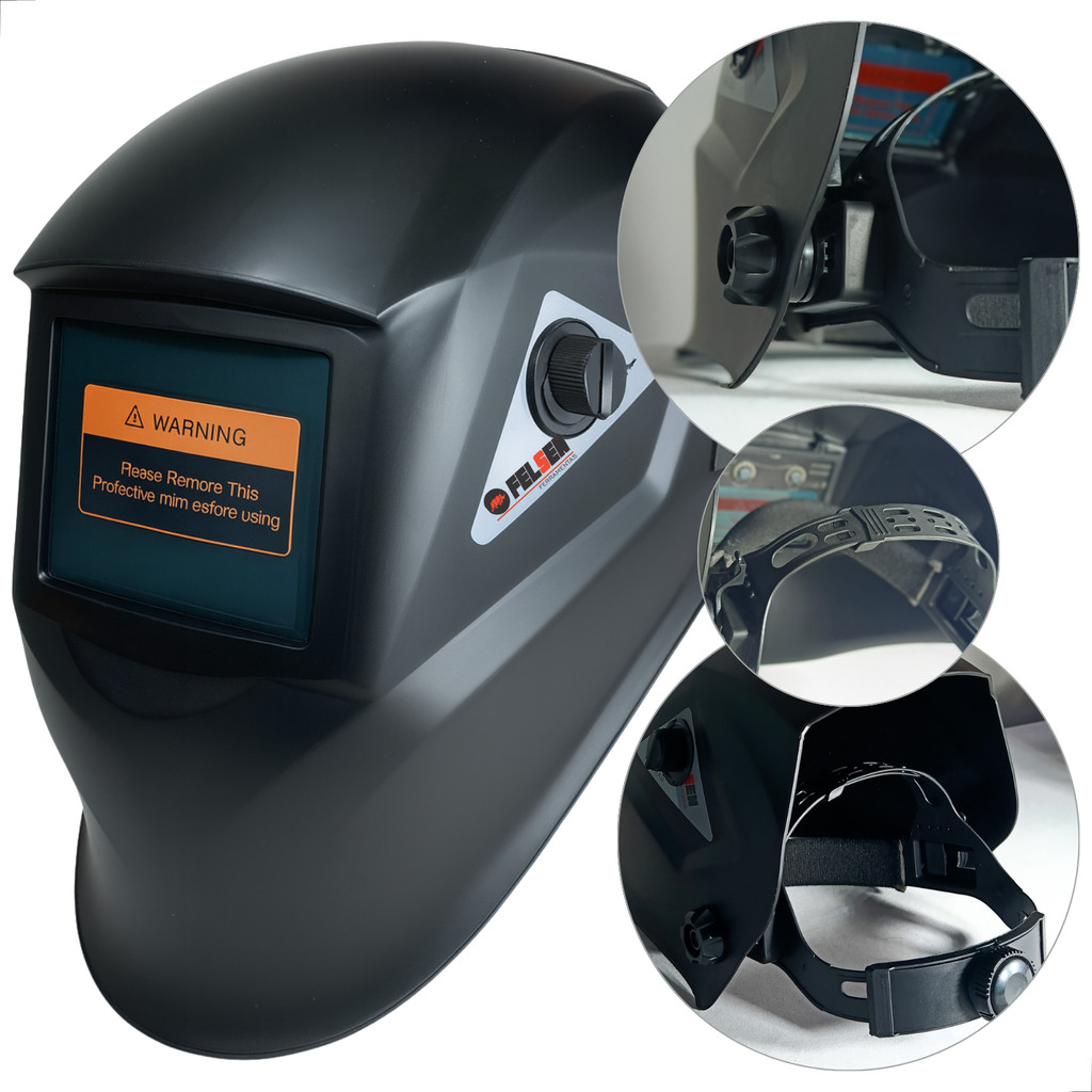 Máscara De Solda Automática Profissional Com Regulagem Cor Preto Liso