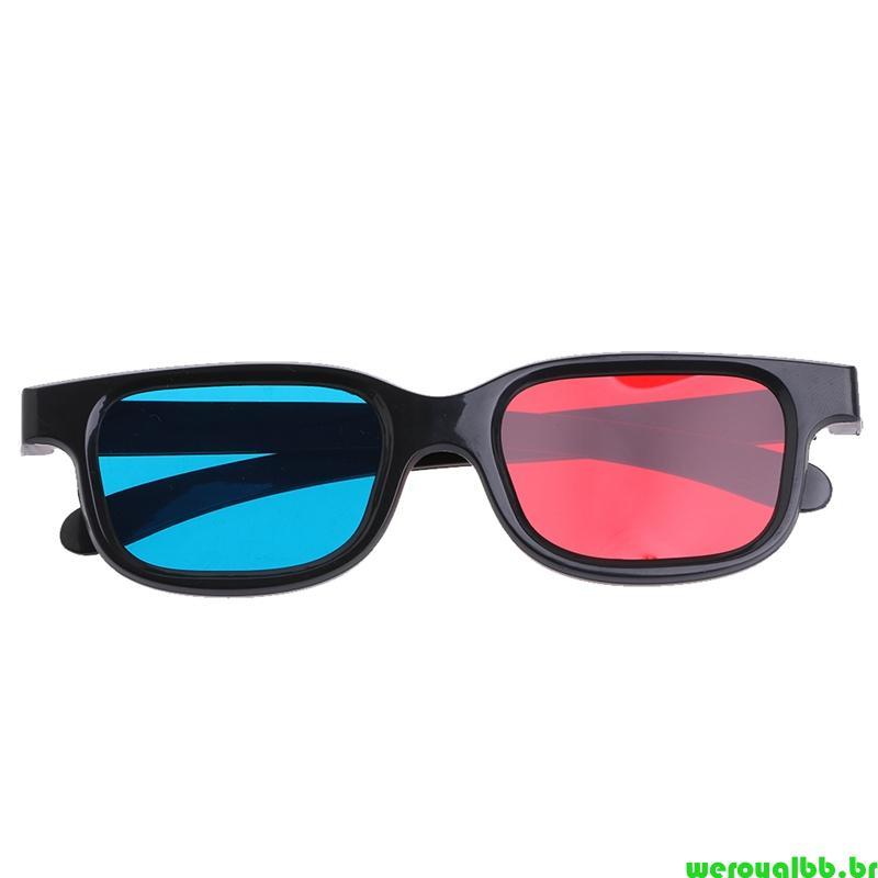 weroyalbb Black Frame Vermelho Anaglyph 3D Óculos 0 2mm Para Jogos Filmes