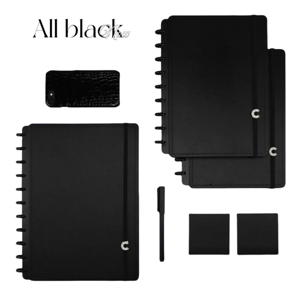 Caderno Inteligente A5/B5/A4 Luxo Capa Dura De Courinho  Destacável 80 folhas unissex