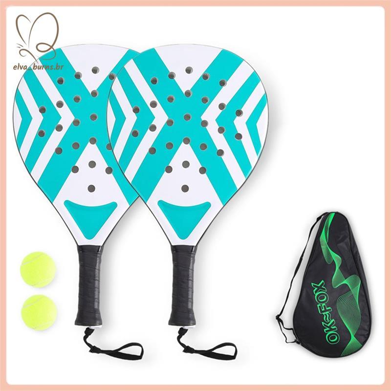 [elva_burns.br] 2pcs Raquetes Padel Raquete De Tênis Controle Esportivo Com Buracos Inteligentes Para Esportes Ao Ar Liv