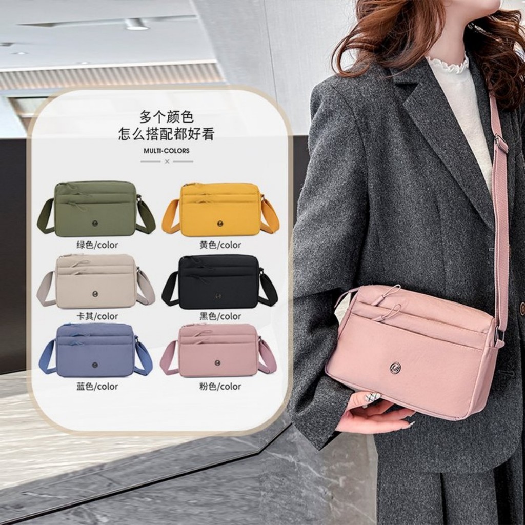 Bolsa Transversal Feminina Nylon Impermeável com Porta-Moedas Removível mm.Loja