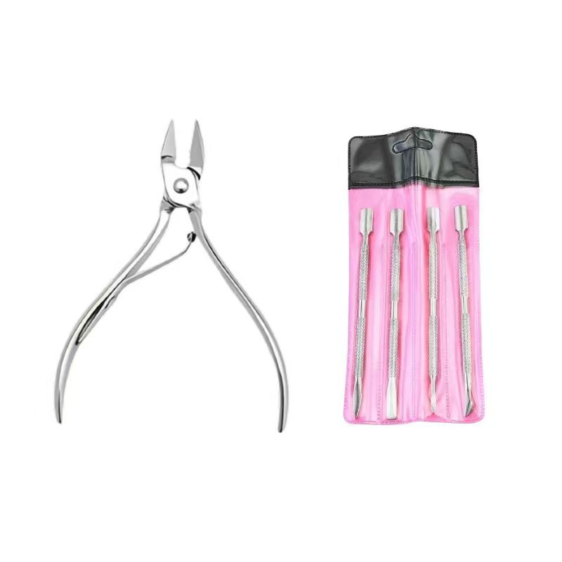 1/2/3/4  de Manicure: Alicate de Unha Aço Inoxidável + Tesoura – Ideal para Cuidado em Fendas de Unhas