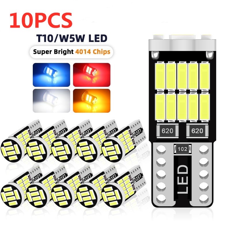10/20/30pcs T10 W5W 194 501 Led Canbus Sem Erro Luz Interior Do Carro T10 26 SMD 4014 Chip Branco Puro Instrumento Luzes B