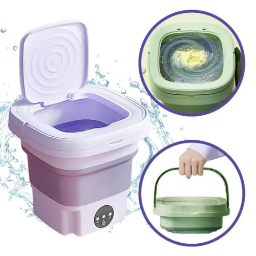 Mini Lavadora Verde: Compacta e Ideal para Delicados