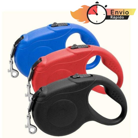 Guia Retrátil de 5m Para Pets até 15kg AZUL 