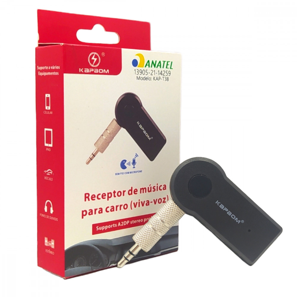 Receptor Bluetooth Kapbom KAP-T38 para Som de Carro