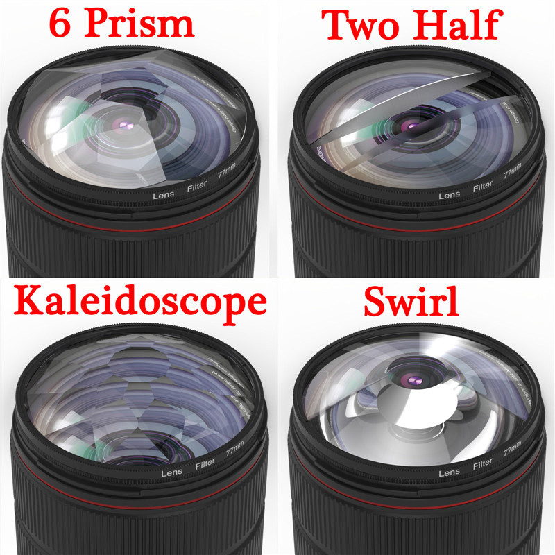 KnightX Caleidoscópio Prisma Redemoinho Filtro Efeitos Especiais Fotografia Acessórios Lente Para DSLR