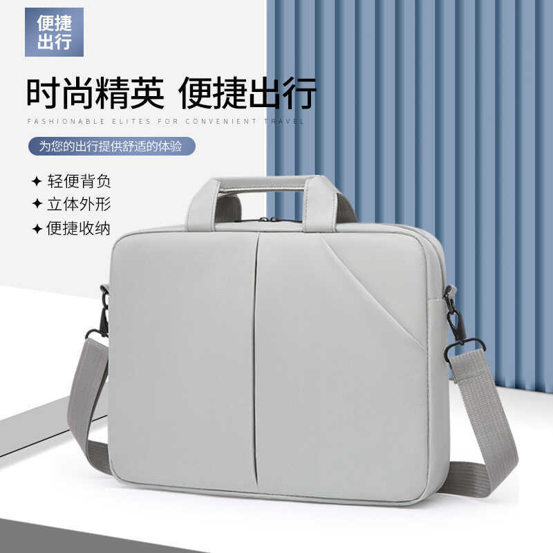 202515. Bolsa para computador de 20 cm, maleta de ombro simples de grande capacidade, bolsa portátil para viagem de negó