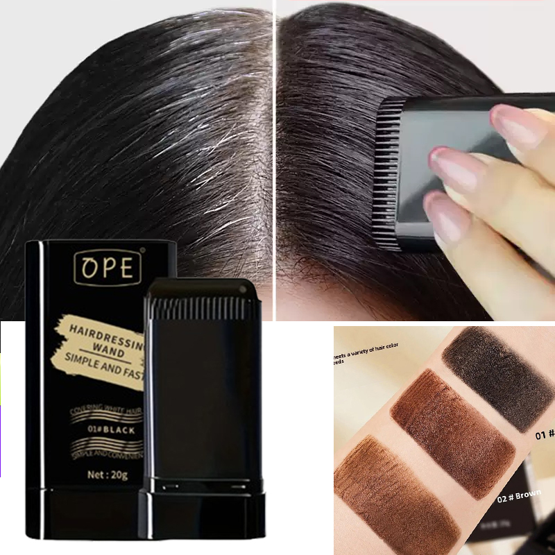 Bastão De Tintura Rápida Para Cobertura De Cabelo Cinza De Longa Duração Com Pincel Presente De Feriado