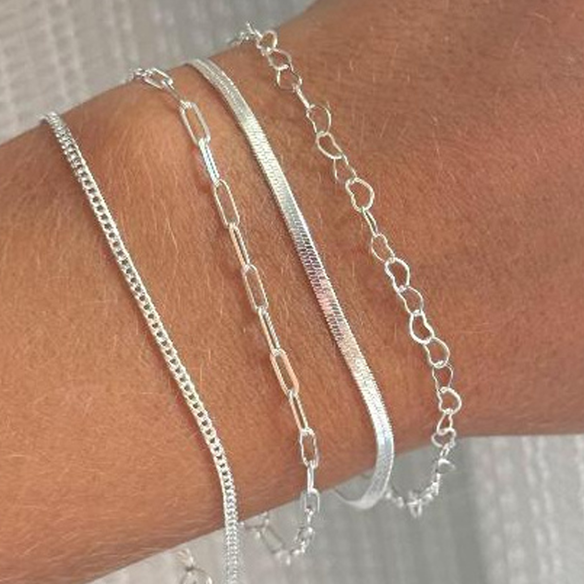 Conjunto De Corrente Minimalista Para Mulheres Boho Pulseira De Prata Em Camadas Tornozeleira Mulher